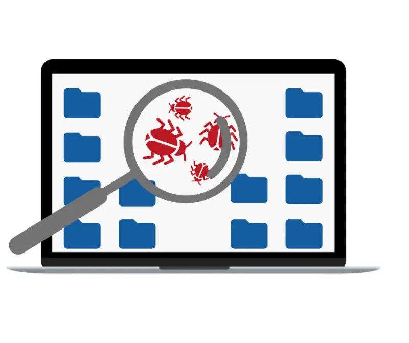 Malware detected on a laptop amongst files