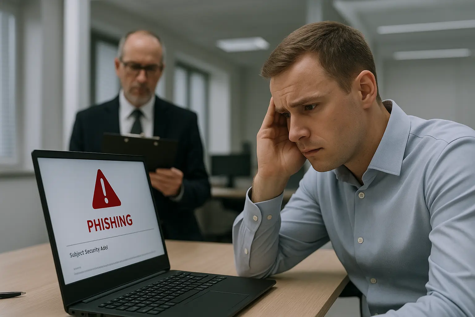 Image of an employee who clicked on a phishing email during a security audit
