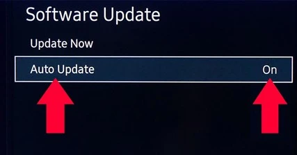 Software update screen suggesting turning on auto updates